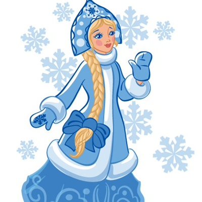 Снегурочка на голубом фоне