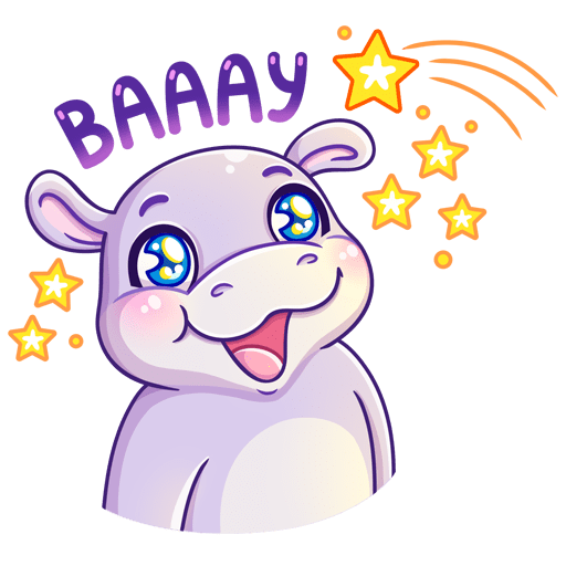 Стикер Бегемотик финик