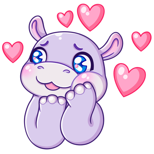 Стикер Бегемотик финик