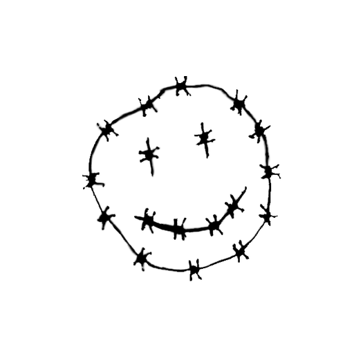 Смайлик из колючей проволоки