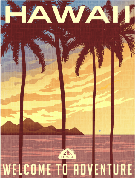 Ретро плакат Гавайи