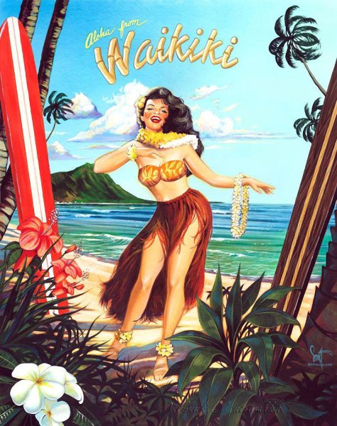 Плакат АЛОХА Гавайи