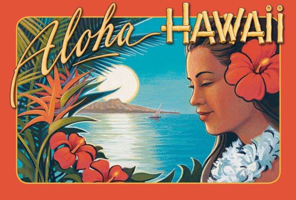 Ретро плакат Гавайи