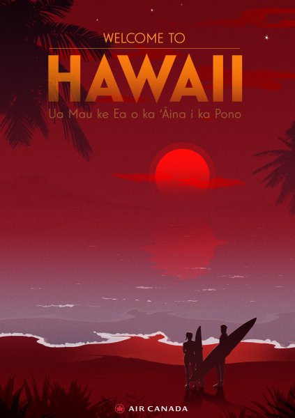 Ретро арт Гавайи