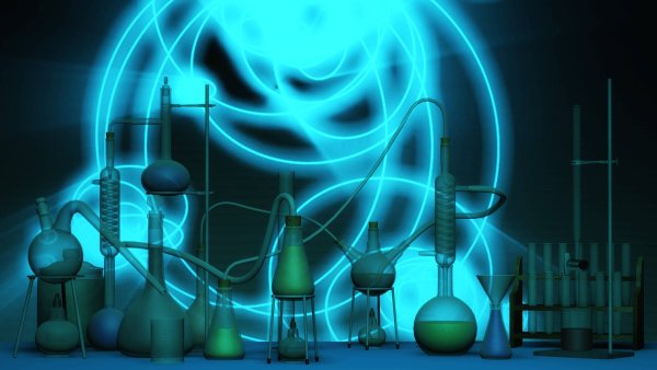 Научные колбы для опытов фон