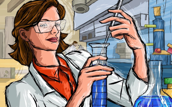 Ученые в лаборатории иллюстрации