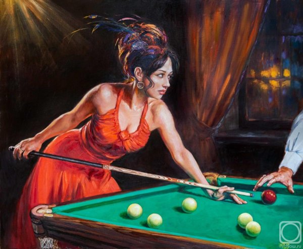 Картина бильярд 19 век Жан Королюс