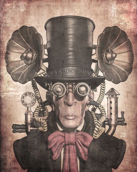 Ретро стимпанк мотоцикл