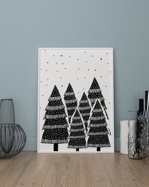 Новогодняя елка вырубной плакат