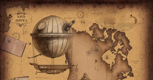 Старинная карта полушарий