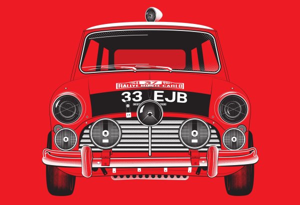 Постер мини Купер ретро