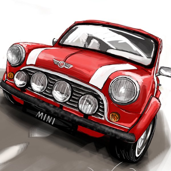 Classic Mini Cooper Sketch