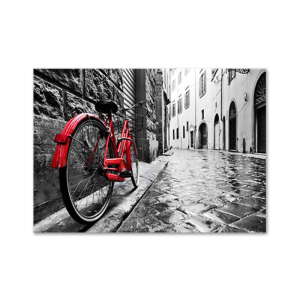 Красный велосипед картина