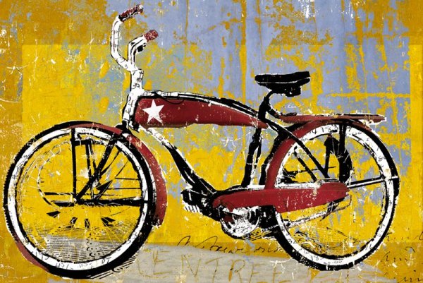 Красный велосипед картина