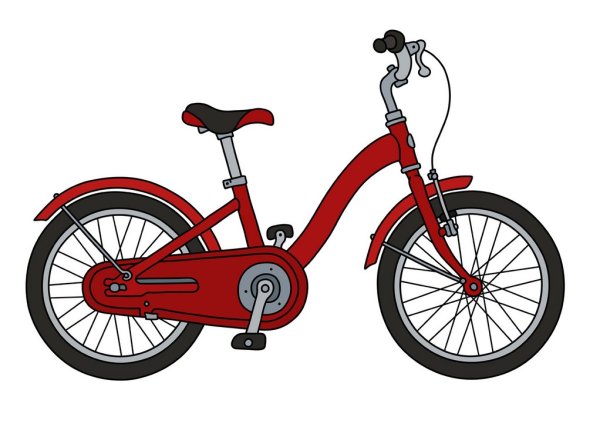 Велосипед красный на прозрачном фоне