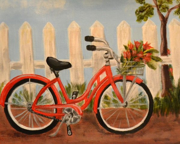 Корзина для велосипеда красная