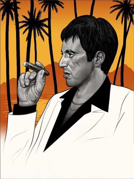 Аль Пачино лицо со шрамом Постер