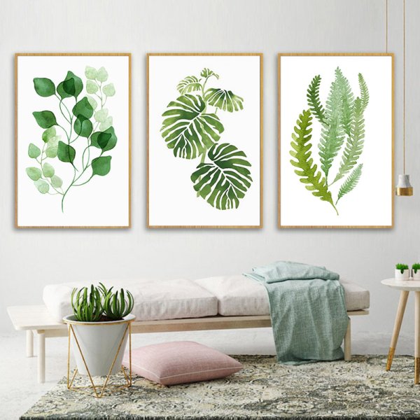 Постеры в скандинавском стиле листья