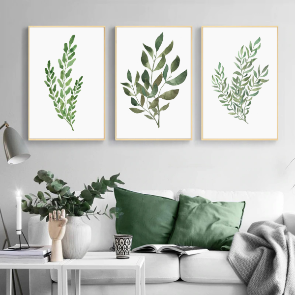 Зеленые постеры в скандинавском стиле