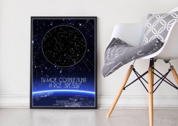 Карта звездного неба в рамке