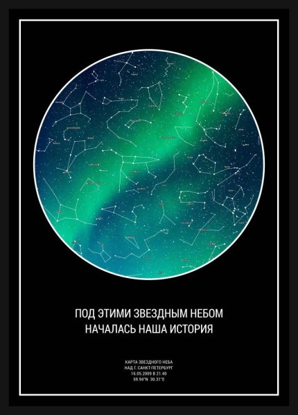 Макет постера звездное небо
