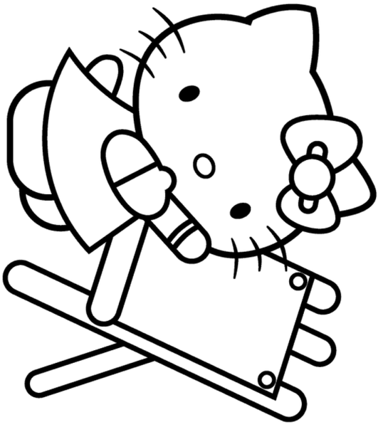 Плакат Хелло Китти раскраска