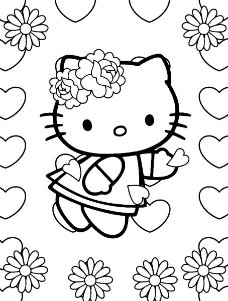 Хеллоу Китти раскраска маленькие