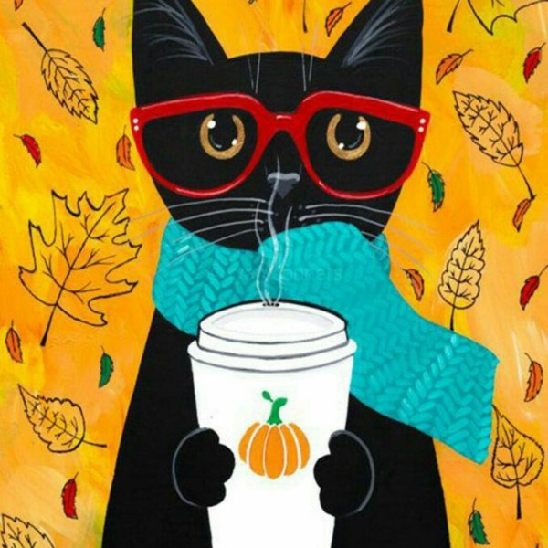 Пушистый кот в очках