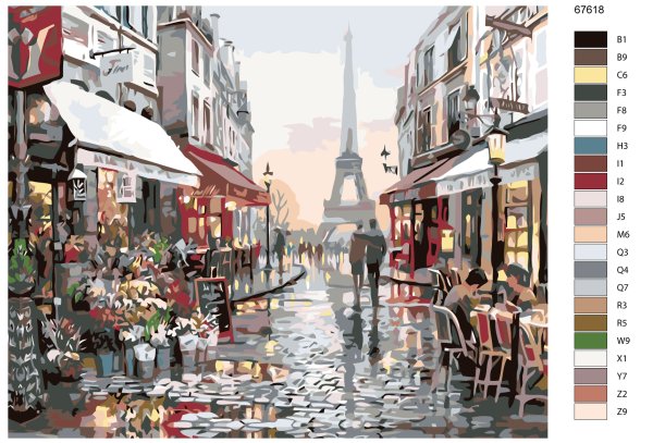 Картина девушка в Париже