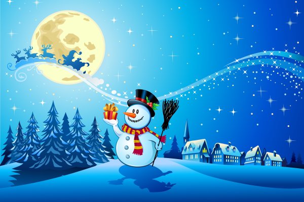 Рождественский городской пейзаж