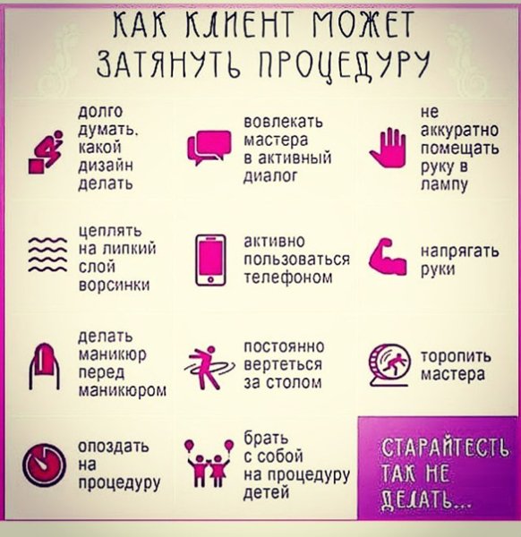 Памятка клиенту маникюра гель лаком