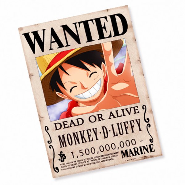 One piece wanted posters Луффи
