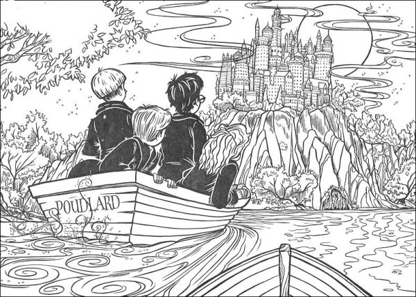 Раскраска Гарри Поттер антистресс Хогвартс