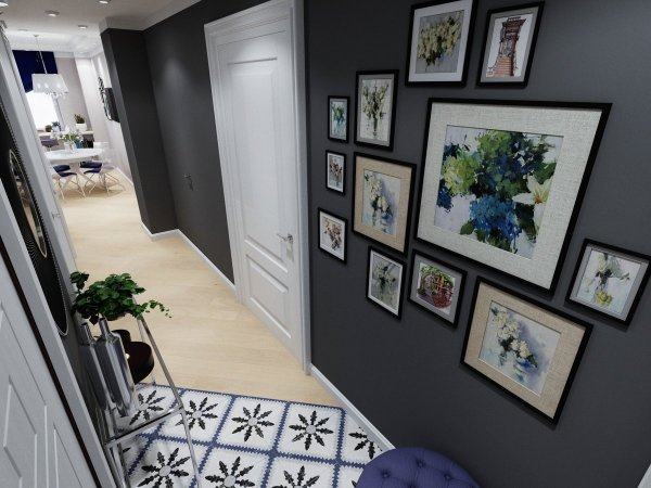 Фоторамки в интерьере прихожей