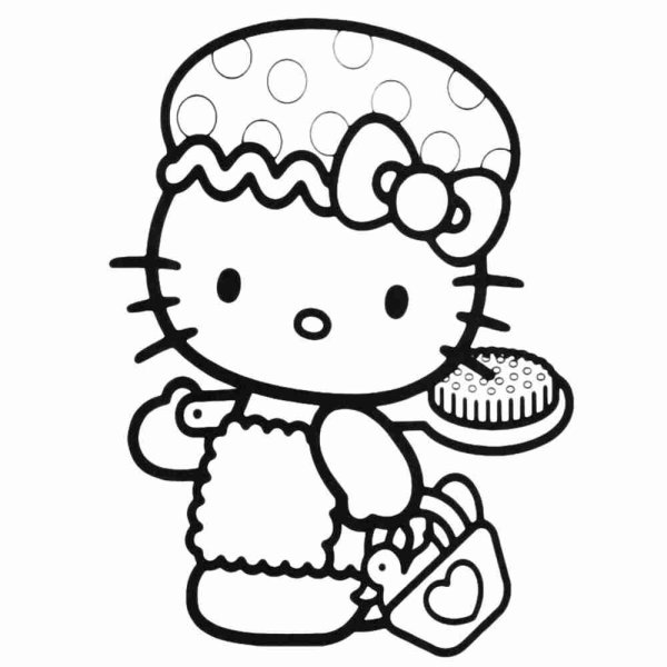 Hello Kitty трафарет