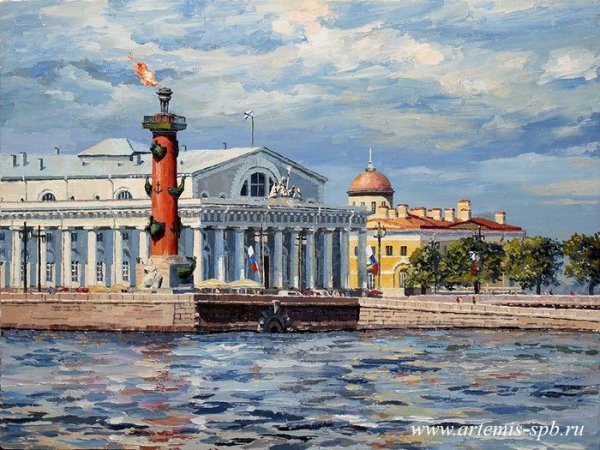 Санкт Петербург стрелка Васильевского острова картина