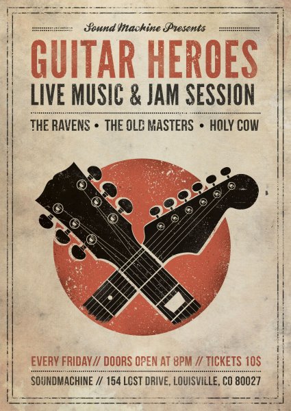 Винтажный музыкальный Постер