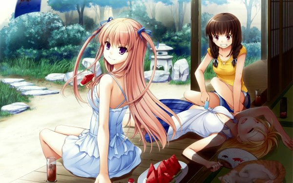 Аниме девочка учится