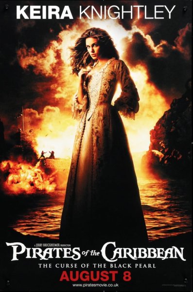 Пираты Карибского моря проклятие черной Жемчужины 2003 Постер