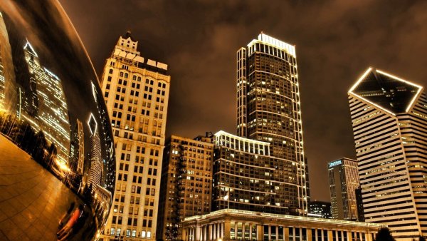 Фон город небоскребы