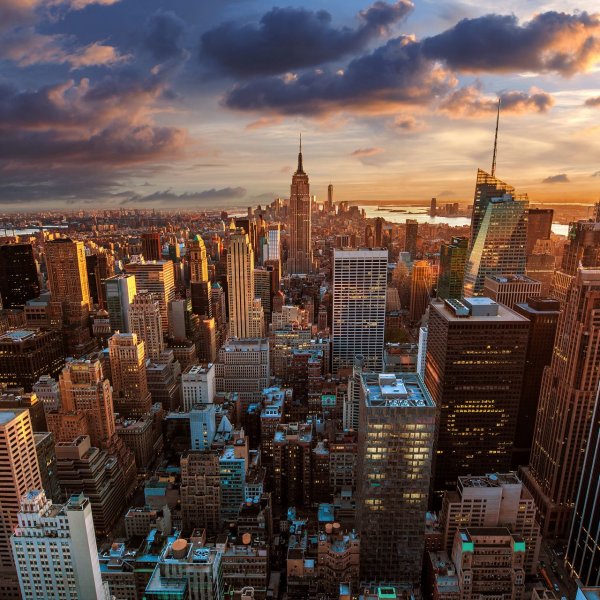 Нью-Йорк Сити Манхэттен черно белый