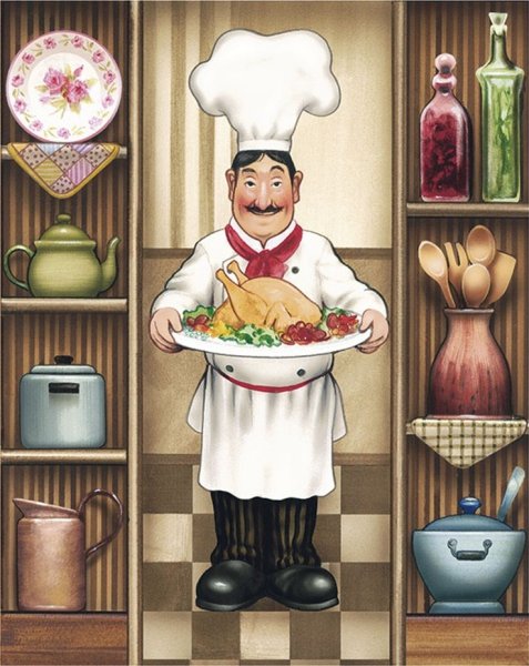 Картина повара на кухне