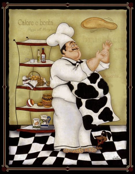 Ретро плакаты с поварами на кухне