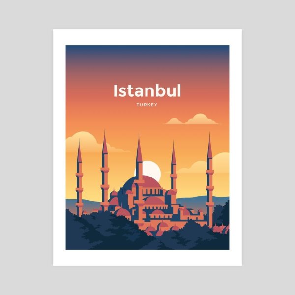 Ретро плакаты путешествие Стамбул