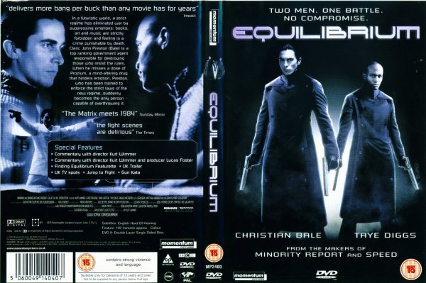 Постеры,афиши,рекламные плакаты к фильму Эквилибриум
