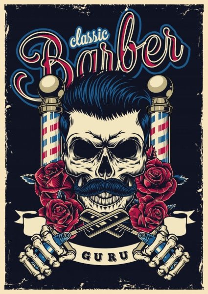 Рекламный плакат для барбершопа