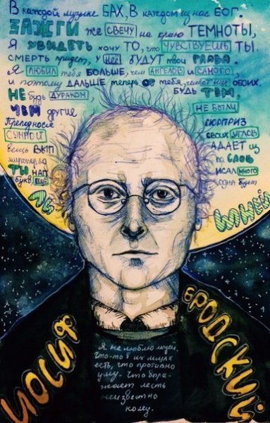 Иосиф Бродский на прозрачном фоне