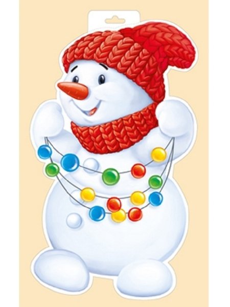 Плакат вырубной Снеговик
