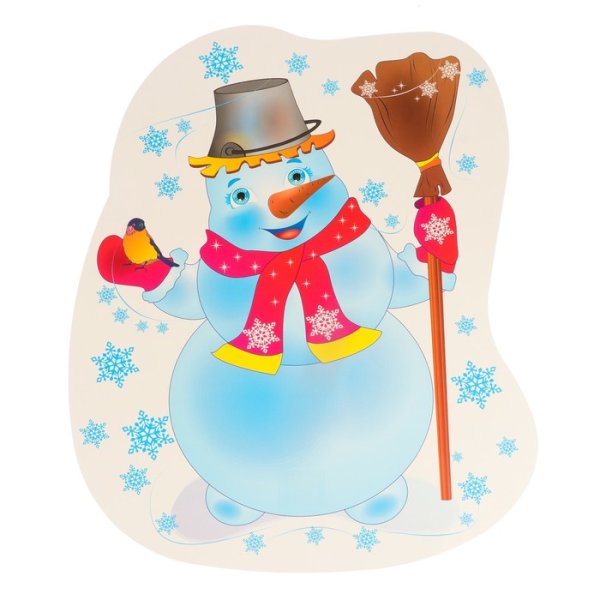 Плакат вырубной Снеговик
