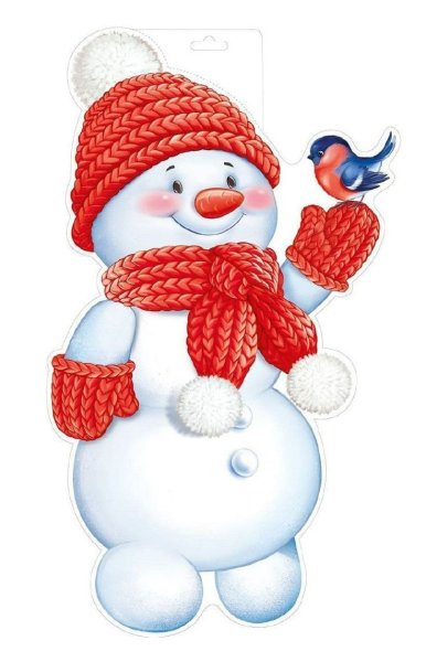 Плакат вырубной Снеговик